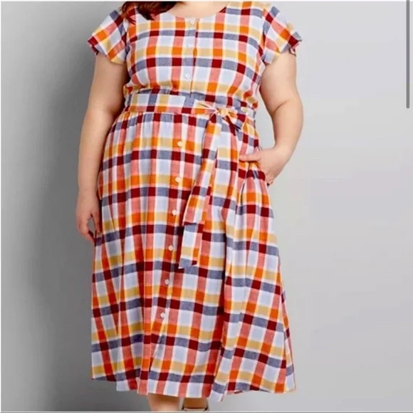 lane bryant orange dress 1970s Lane Bryant Orange Nylon Maxi Nightgown: Plus Size Vintage House Dress
